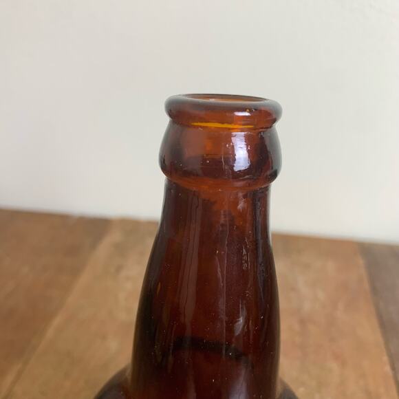 Obear-Nester Glass Co East St. Louis Illinois Brown Amber Beer Soda Pop Bottle - Picture 3 of 10